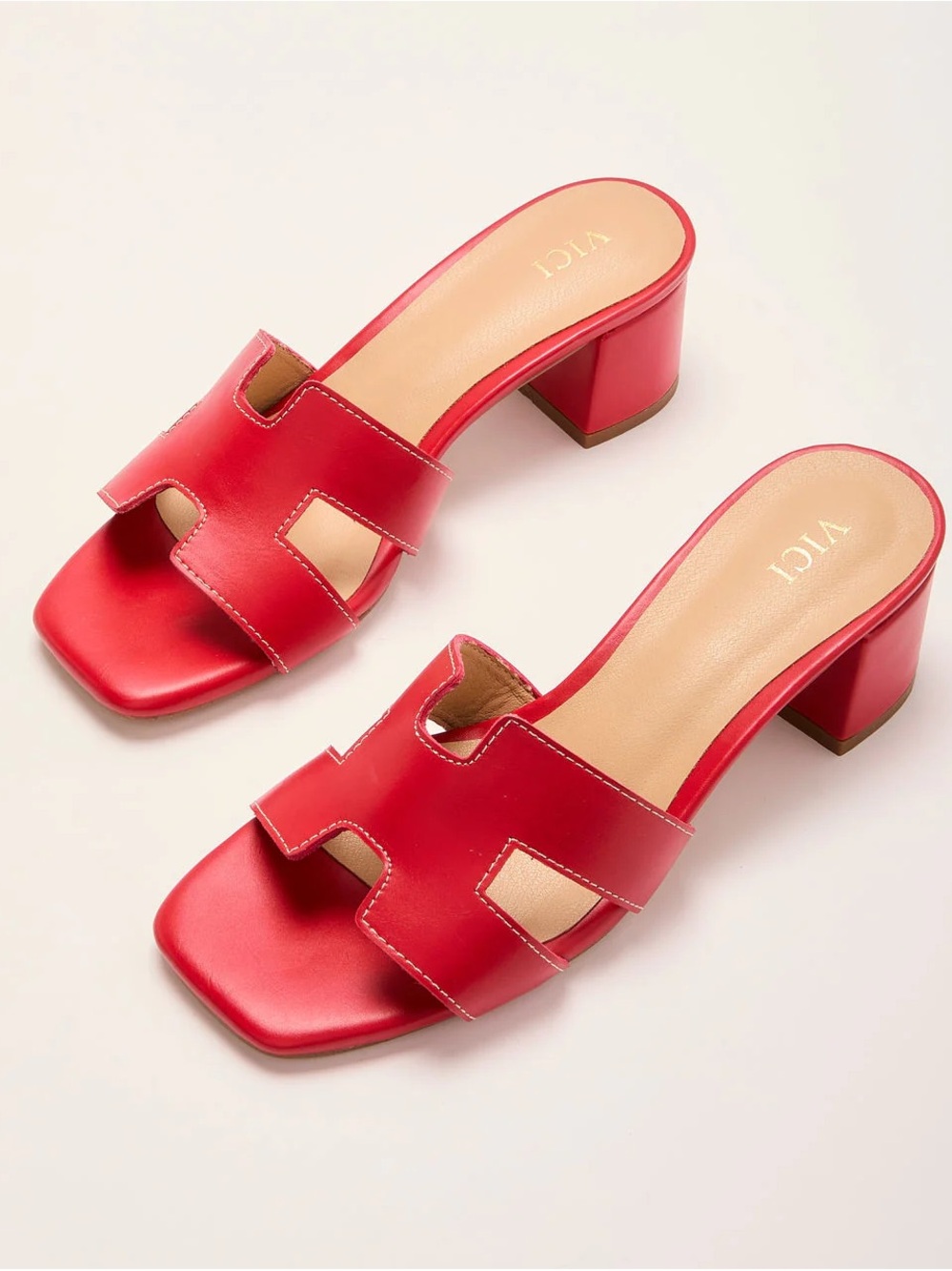 VICI Red Block-Heel Slide Sandals : NEW IN BOX!
